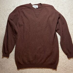 Classic Brown Men’s Sweater Size Large 70% Lambswool, 20% Angora Rabbit Hair